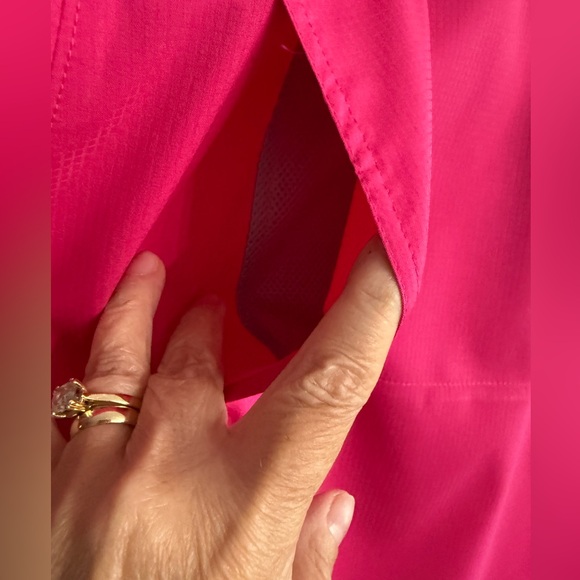 Columbia Large Fuchsia Omni-Shade Sun Protection Short Sleeve Button Down Shirt - Picture 8 of 14